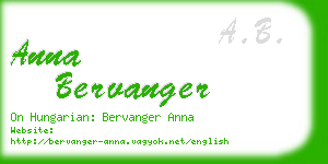 anna bervanger business card